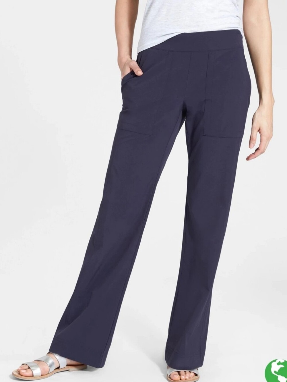 Athleta Chelsea Wide Leg Pant, NAVY SIZE 8 Tall